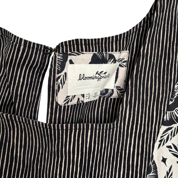 Anthropologie Bloomingprint Cotton FloralPrint Midi Dress Square Neckline Size 8 - Picture 4 of 11